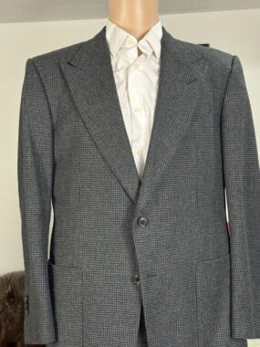Tom Ford Gray Houndstooth Tweed Peak Lapel Blazer Sportcoat 54 44R Windsor